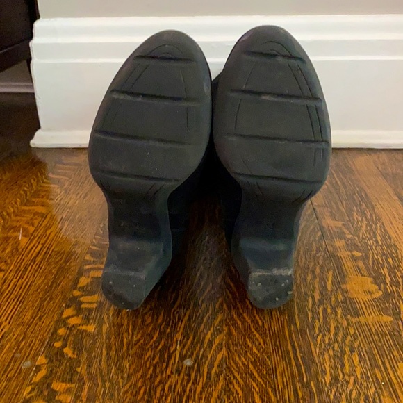 Clarks Black Suede All-Weather Heeled Boots - Picture 4 of 8